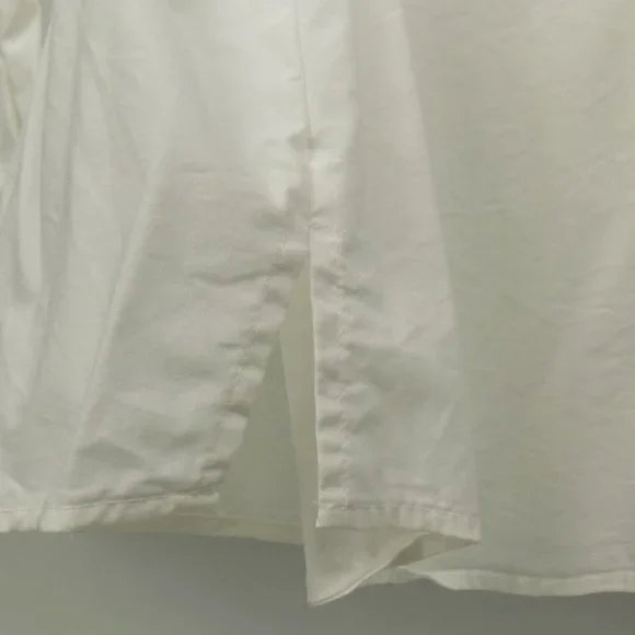 Foxcroft Shaped Stretch Ruched Button Front Collared Boho Style Blouse Size 8 - Picture 7 of 10